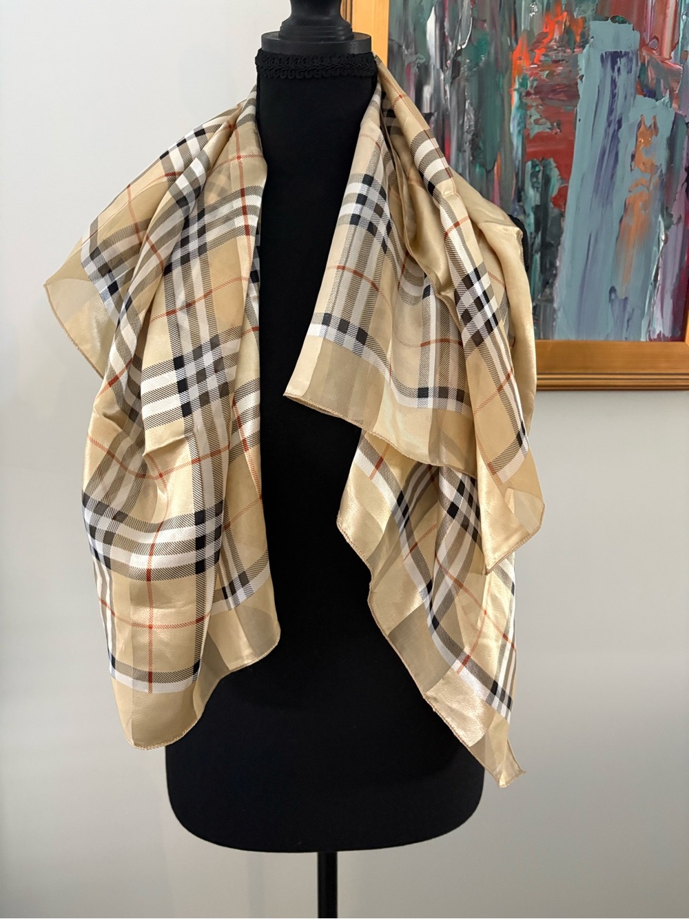 Classic Beige Nova Check Women’s Scarf - Designer-Inspired